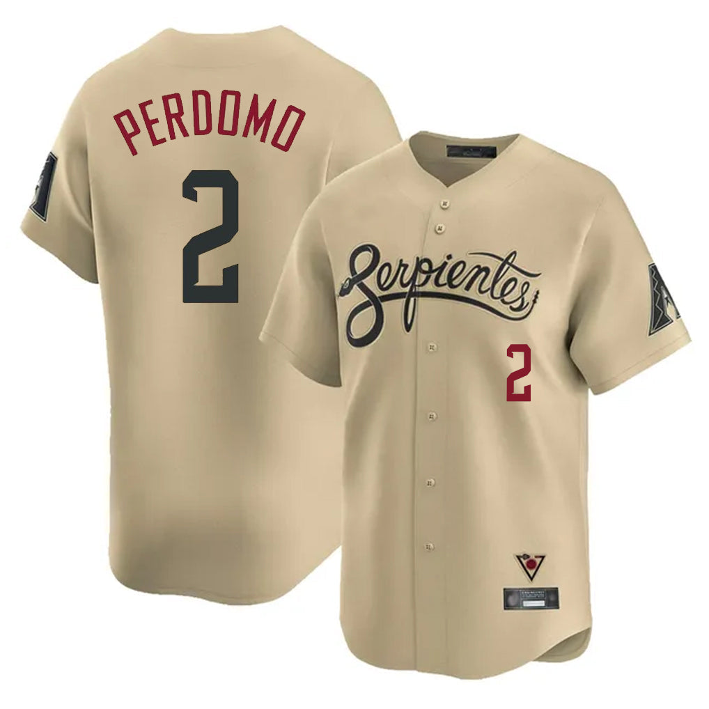 Arizona Diamondbacks #2 Geraldo Perdomo Player Tan City Connect Limited Home Game Stitched Baseball Jersey