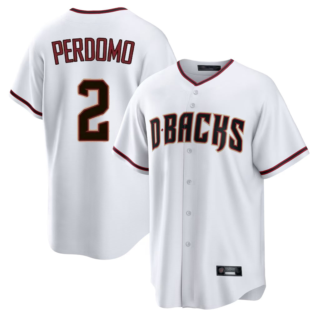 Arizona Diamondbacks #2 Geraldo Perdomo Player White Home Game Stitched Baseball Jersey