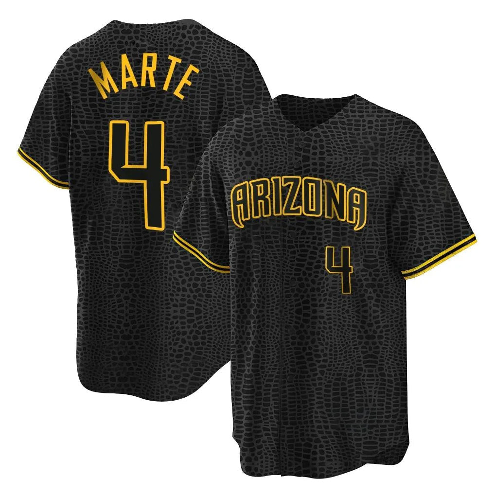 Arizona Diamondbacks #4 Ketel Marte Player Black Snake Skin City Home Game Stitched Baseball Jersey