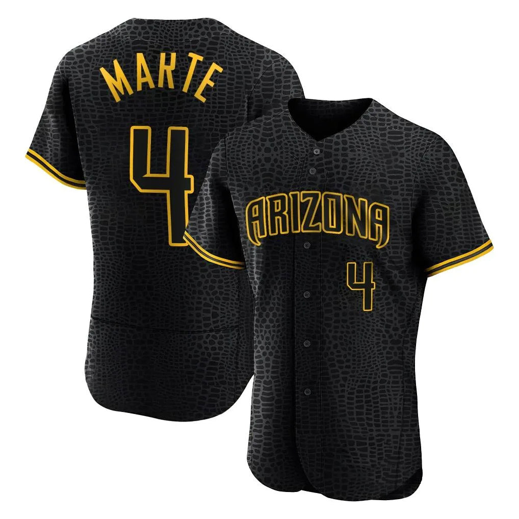 Arizona Diamondbacks #4 Ketel Marte Player Black Snake Skin City Limited Elite Home Game Stitched Baseball Jersey