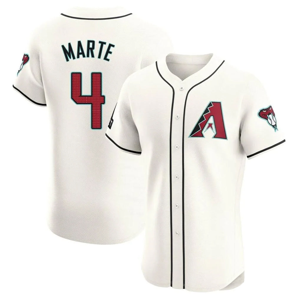 Arizona Diamondbacks #4 Ketel Marte Player Cream Limited Elite Home Game Stitched Baseball Jersey