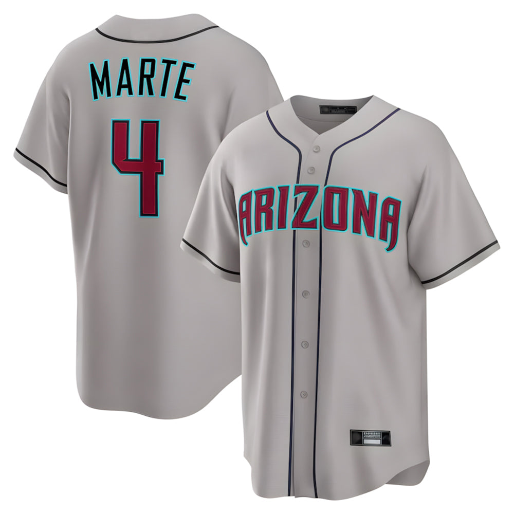 Arizona Diamondbacks #4 Ketel Marte Player Gray Road Home Game Stitched Baseball Jersey