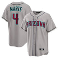 Arizona Diamondbacks #4 Ketel Marte Player Gray Road Home Game Stitched Baseball Jersey