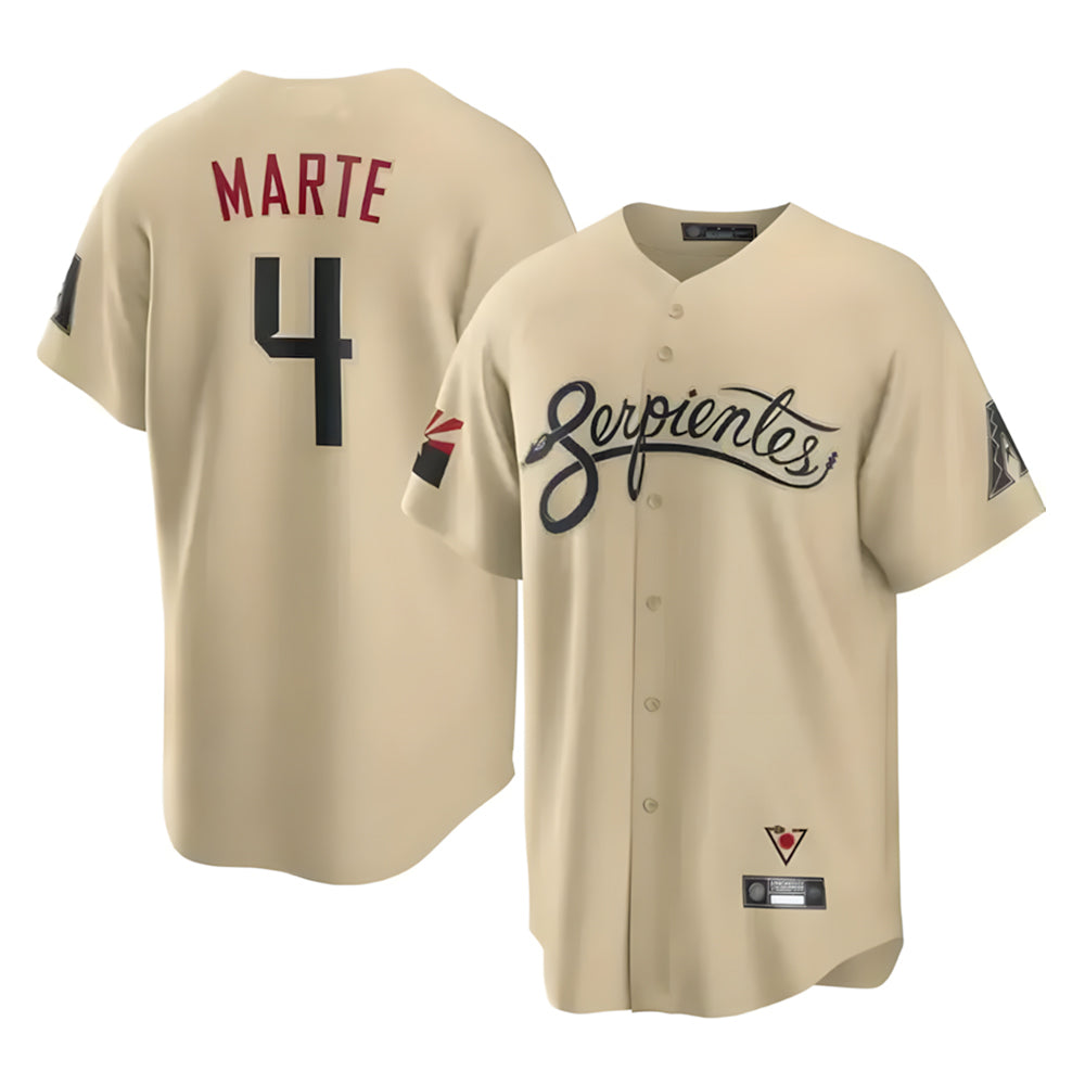 Arizona Diamondbacks #4 Ketel Marte Player Tan City Connect Home Game Stitched Baseball Jersey