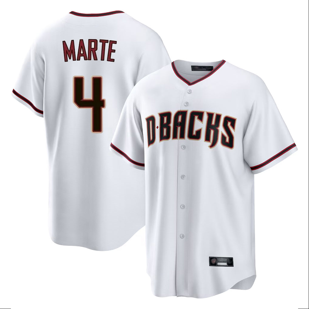Arizona Diamondbacks #4 Ketel Marte Player White Home Game Stitched Baseball Jersey
