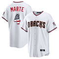 Arizona Diamondbacks #4 Ketel Marte Player White USA 250 Fourth of July Home Game Stitched Baseball Jersey