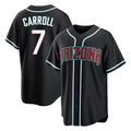 Arizona Diamondbacks #7 Corbin Carroll Player Black Fashion Out Home Game Stitched Baseball Jersey