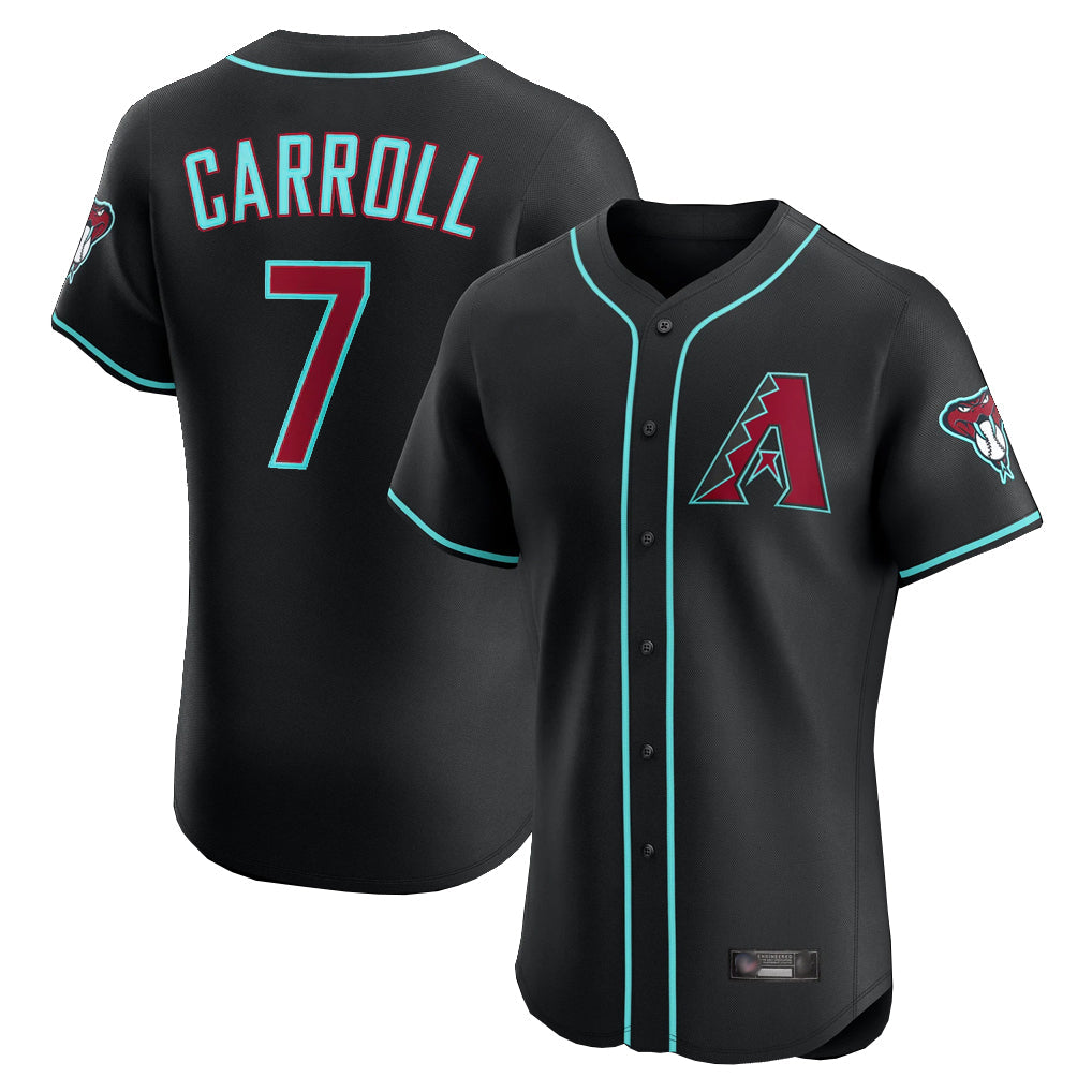 Arizona Diamondbacks #7 Corbin Carroll Player Black Limited Elite Home Game Stitched Baseball Jersey