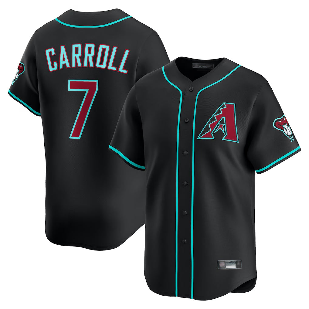 Arizona Diamondbacks #7 Corbin Carroll Player Black Limited Home Game Stitched Baseball Jersey