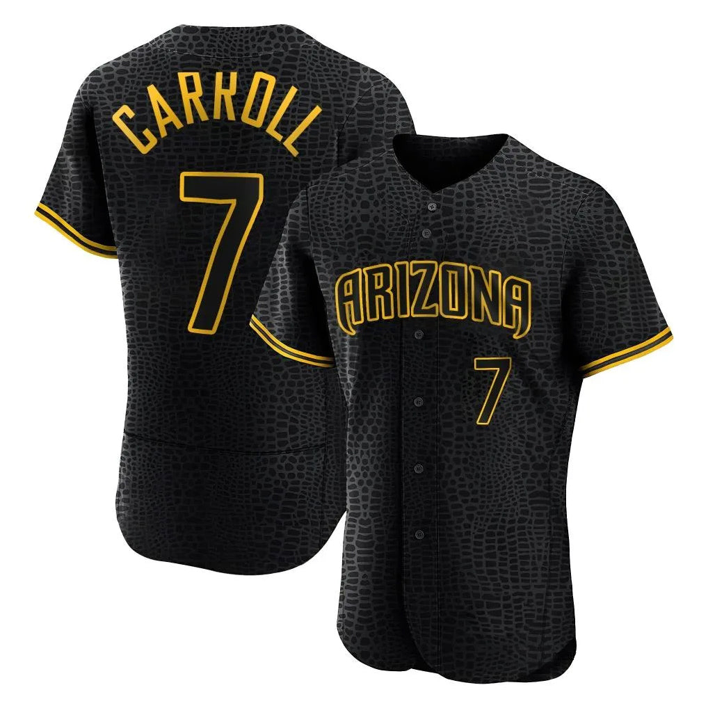 Arizona Diamondbacks #7 Corbin Carroll Player Black Snake Skin City Limited Elite Home Game Stitched Baseball Jersey