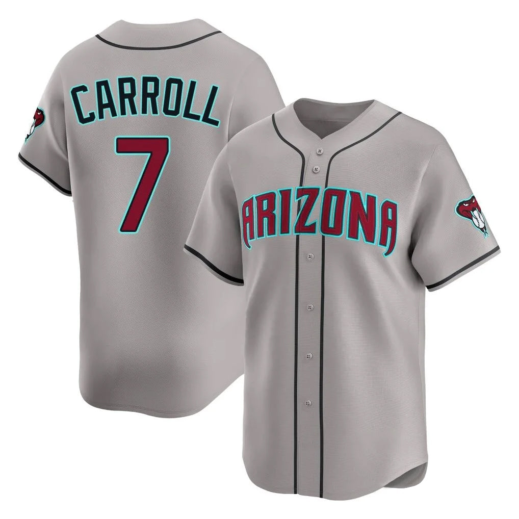 Arizona Diamondbacks #7 Corbin Carroll Player Gray Road Limited Home Game Stitched Baseball Jersey