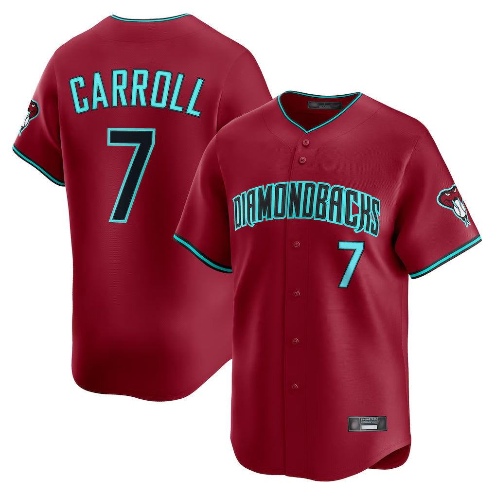 Arizona Diamondbacks #7 Corbin Carroll Player Red Limited Home Game Stitched Baseball Jersey