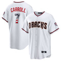 Arizona Diamondbacks #7 Corbin Carroll Player White USA 250 Fourth of July Home Game Stitched Baseball Jersey