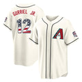 Arizona Diamondbacks #12 Lourdes Gurriel Jr Player Cream USA 250 Fourth of July Home Game Stitched Baseball Jersey