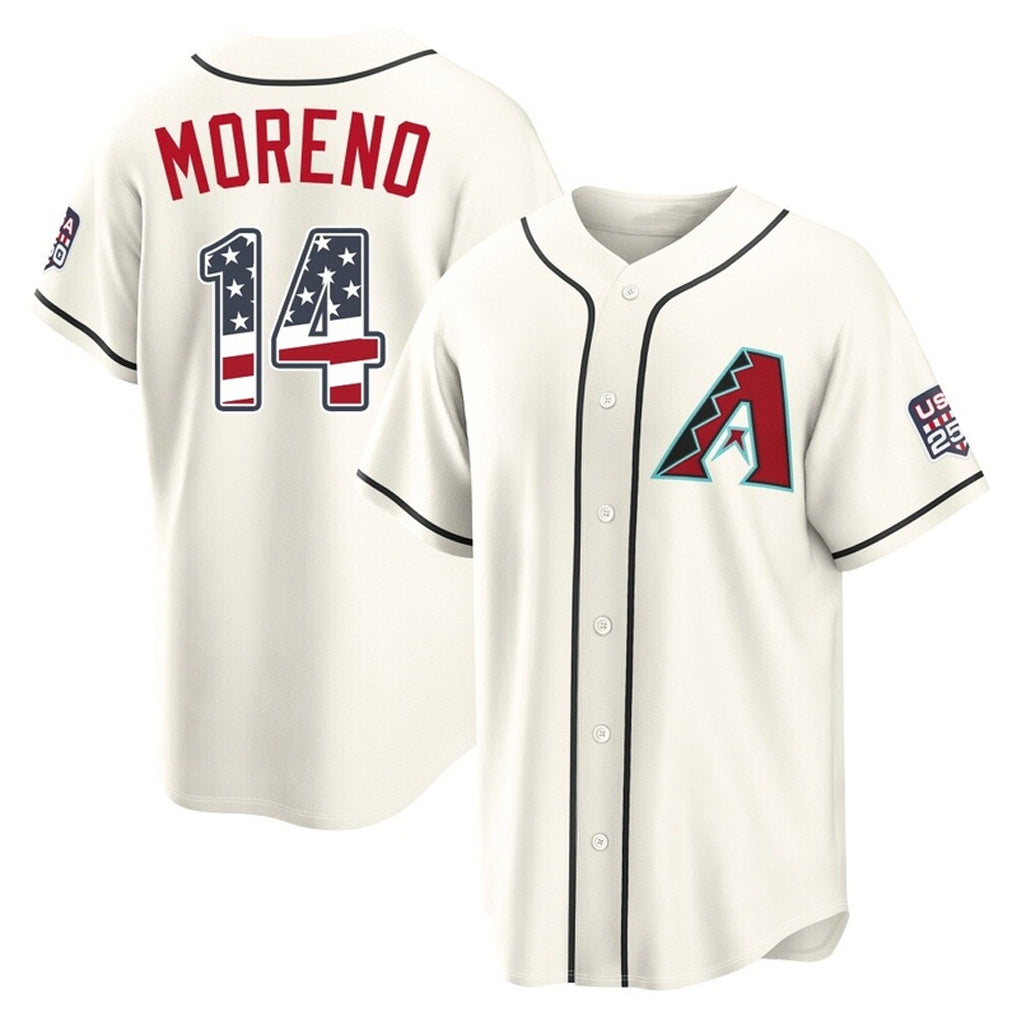 Arizona Diamondbacks #14 Gabriel Moreno Player Cream USA 250 Fourth of July Home Game Stitched Baseball Jersey