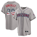 Arizona Diamondbacks #20 Luis Gonzalez Player Gray USA 250 Fourth of July Home Game Stitched Baseball Jersey
