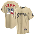 Arizona Diamondbacks #28 Nolan Arenado Player Tan USA 250 Fourth of July Home Game Stitched Baseball Jersey