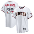 Arizona Diamondbacks #28 Nolan Arenado Player White USA 250 Fourth of July Home Game Stitched Baseball Jersey