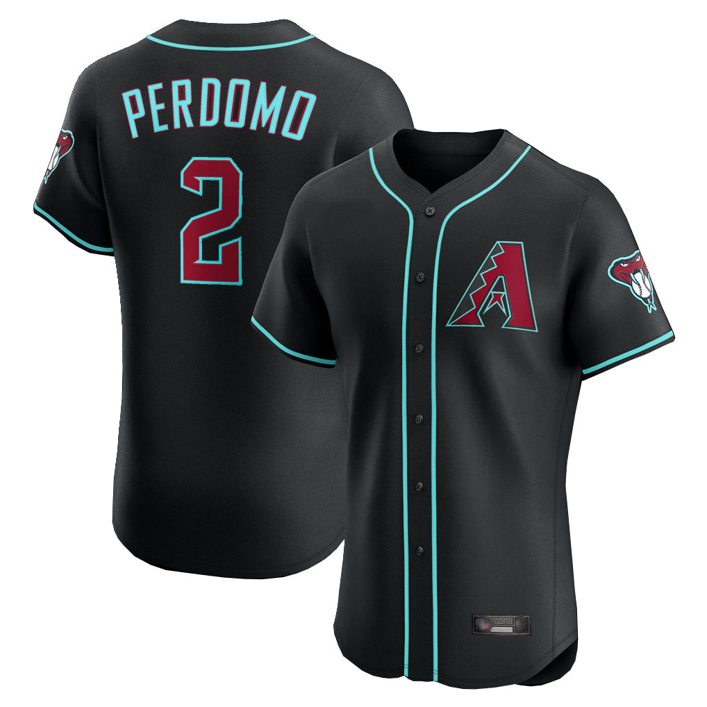 Arizona Diamondbacks #2 Geraldo Perdomo Player Black Limited Elite Home Game Stitched Baseball Jersey