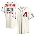 Arizona Diamondbacks #51 Randy Johnson Player Cream USA 250 Fourth of July Home Game Stitched Baseball Jersey