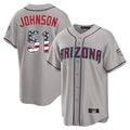 Arizona Diamondbacks #51 Randy Johnson Player Gray USA 250 Fourth of July Home Game Stitched Baseball Jersey