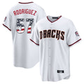 Arizona Diamondbacks #57 Eduardo Rodriguez Player White USA 250 Fourth of July Home Game Stitched Baseball Jersey