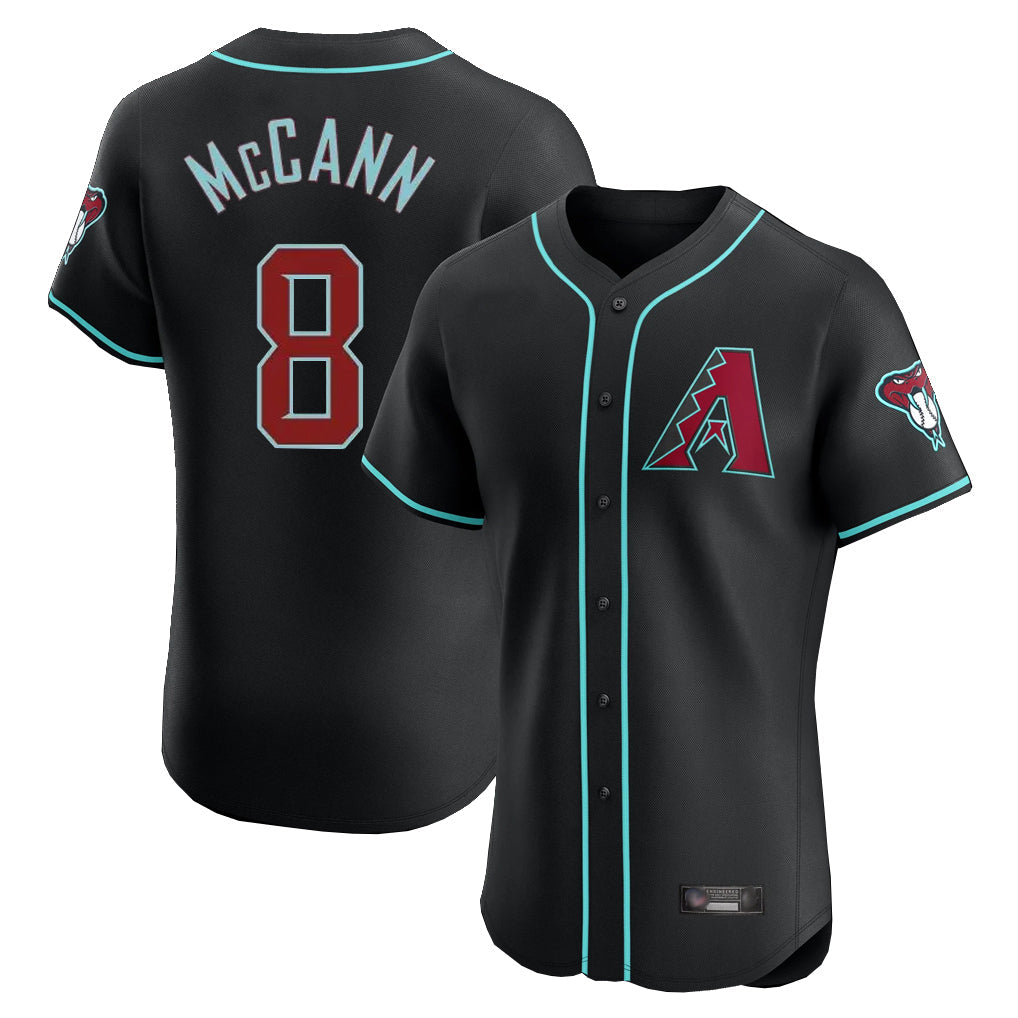 Arizona Diamondbacks #8 James McCann Player Black Limited Elite Home Game Stitched Baseball Jersey