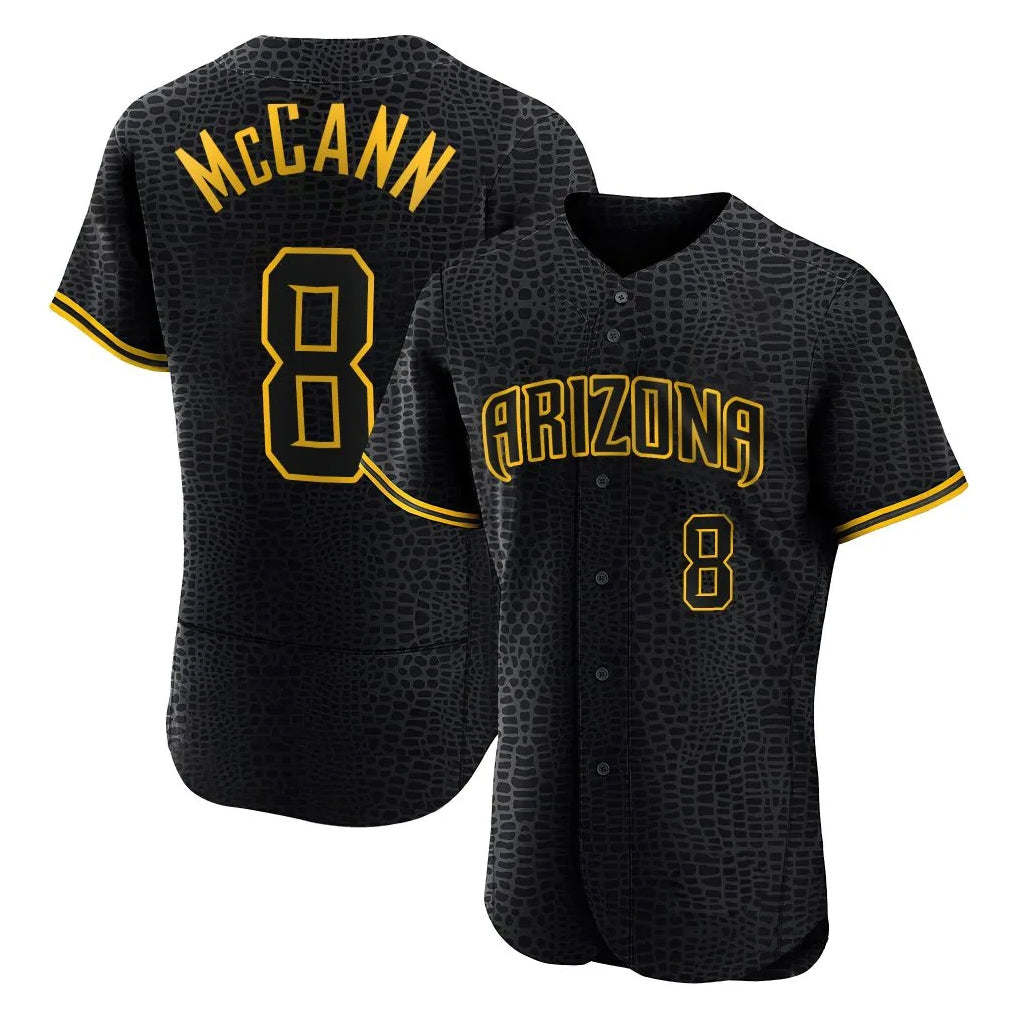 Arizona Diamondbacks #8 James McCann Player Black Snake Skin City Limited Elite Home Game Stitched Baseball Jersey
