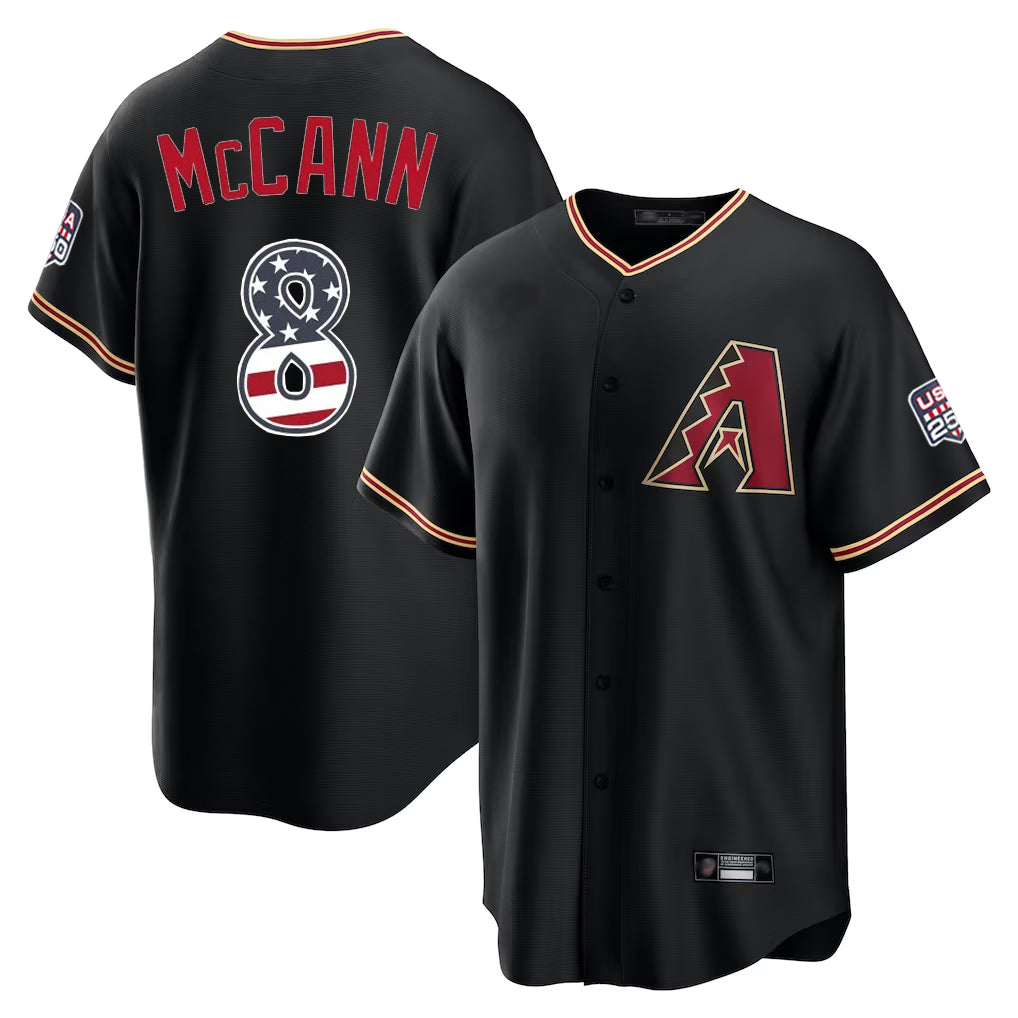 Arizona Diamondbacks #8 James McCann Player Black USA 250 Fourth of July Game Home Stitched Baseball Jersey