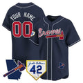 Atlanta Braves 2024 Robinson & Georgia Patch Vapor Premier Limited Custom Jersey – Navy Baseball Jersey