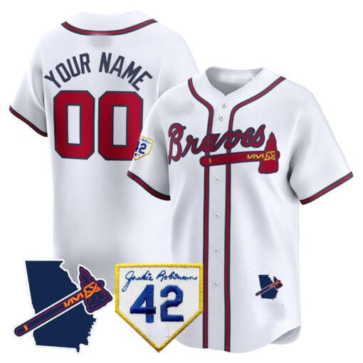 Atlanta Braves 2024 Robinson & Georgia Patch Vapor Premier Limited Custom Jersey – White Baseball Jersey
