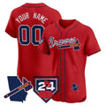 Atlanta Braves 2024 Spring Training & Georgia Patch Vapor Premier Elite Custom Jersey – Red Baseball Jersey