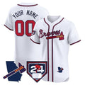 Atlanta Braves 2024 Spring Training & Georgia Patch Vapor Premier Elite Custom Jersey – White Baseball Jersey