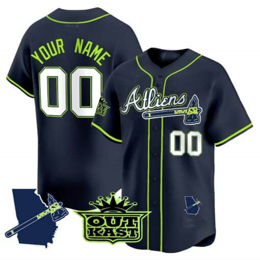 Atlanta Braves Atliens Vapor Premier Limited Custom Jersey V2 – All Stitched-Navy Baseball Jersey