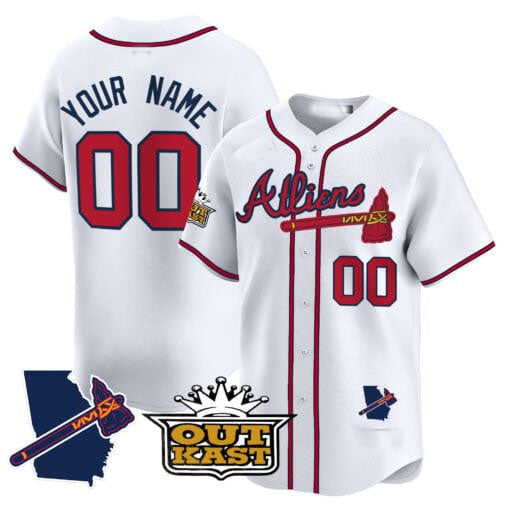 Atlanta Braves Atliens Vapor Premier Limited Custom Jersey V2 – White Baseball Jersey