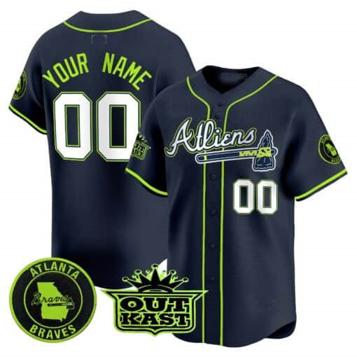 Atlanta Braves Atliens Vapor Premier Limited Custom Jersey – All Stitched-Navy Baseball Jersey