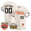 Atlanta Braves Atliens & Peach Vapor Premier Limited Custom Jersey –Cream Baseball Jersey