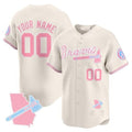 Atlanta Braves Bubblegum Pink Vapor Premier Limited Custom Jersey – Cream Baseball Jersey