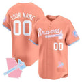 Atlanta Braves Bubblegum Pink Vapor Premier Limited Custom Jersey – Peach Baseball Jersey