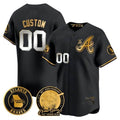 Atlanta Braves Hank Aaron 715th Home Run Patch Vapor Premier Limited Custom Jersey V2 – All Stitched-Black Baseball Jersey