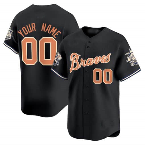 Atlanta Braves Peaches n' Cream Vapor Premier Limited Custom Jersey – Black Baseball Jersey