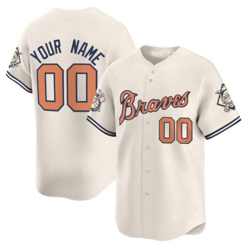 Atlanta Braves Peaches n' Cream Vapor Premier Limited Custom Jersey – Cream Baseball Jersey