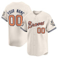 Atlanta Braves Peaches n' Cream Vapor Premier Limited Custom Jersey – Cream Baseball Jersey