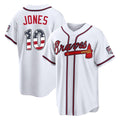 Atlanta Braves #10 Chipper Jones Player White USA 250 Fourth Of July Limited Home Game Stitched Baseball Jersey