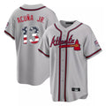 Atlanta Braves #13 Ronald Acuna Jr Player Gray USA 250 Fourth Of July Limited Home Game Stitched Baseball Jersey
