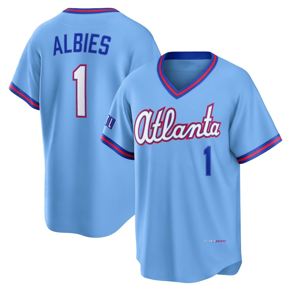 Atlanta Braves #1 Ozzie Albies Powder Blue 2026 City Connect Stadium Baseball Jersey