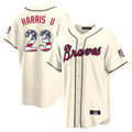 Atlanta Braves #23 Michael Harris II Player Cream USA 250 Fourth Of July Limited Home Game Stitched Baseball Jersey