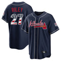 Atlanta Braves #27 Austin Riley Player Navy USA 250 Fourth Of July Limited Home Game Stitched Baseball Jersey