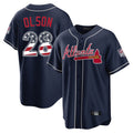 Atlanta Braves #28 Matt Olson Player Navy USA 250 Fourth Of July Limited Home Game Stitched Baseball Jersey