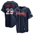 Atlanta Braves #29 John Smoltz Player Navy USA 250 Fourth Of July Limited Home Game Stitched Baseball Jersey